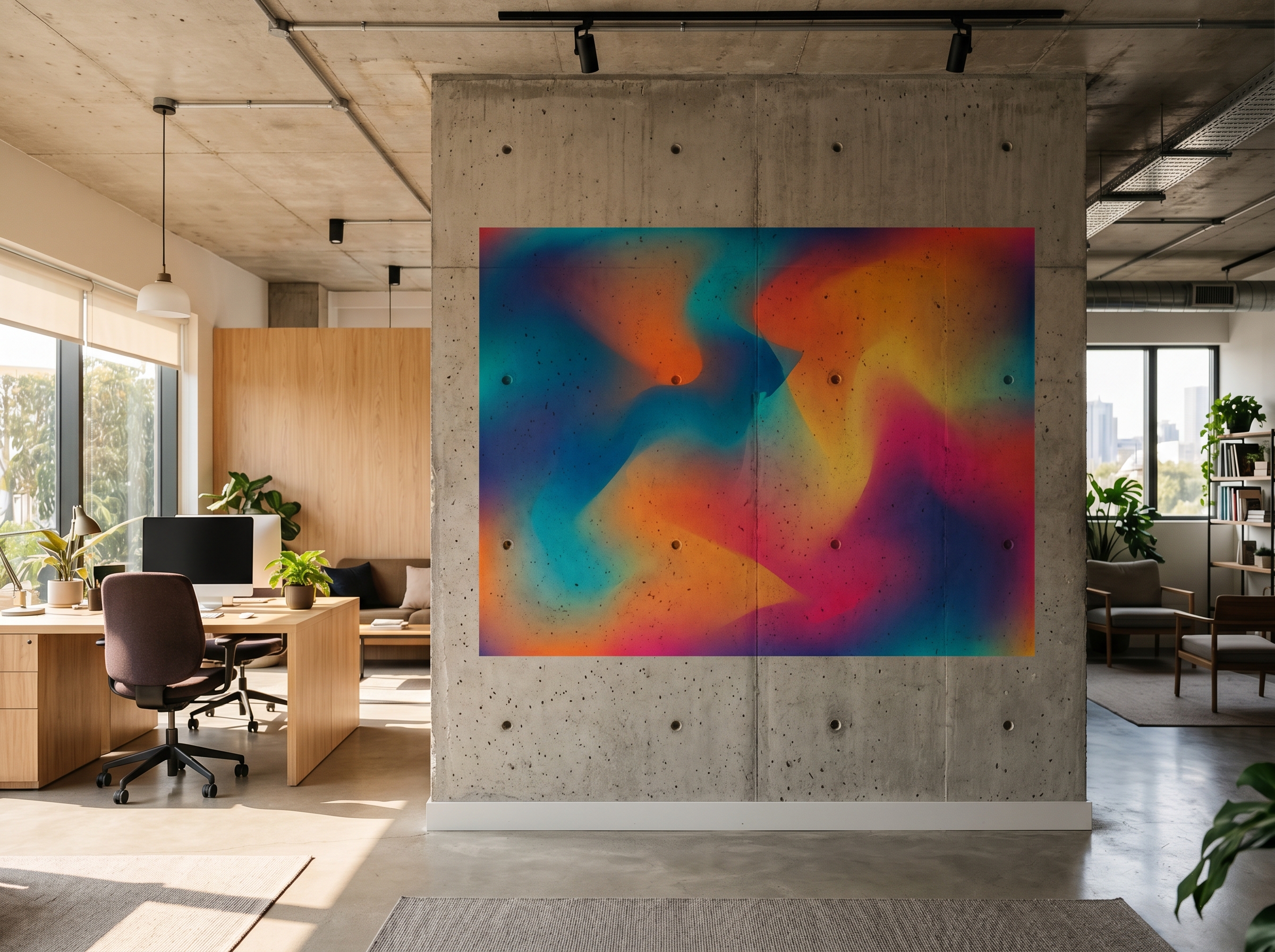 Co-working Concrete Wall